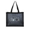 Stylish Black Nylon Polyester Dot Drawstring Beach Tote Bag Reusable Custom Screen Printing Carton Woven Logo Supermarket