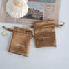 Factory-made Rectangle Faux Silk Satin Drawstring Storage Bag Dust-proof Silky Packaging for Jewelry