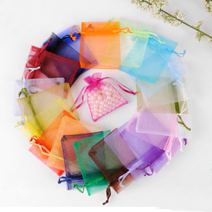 7*9 cm Organza Bag Customized Transparent 21 Colors Bolsa De Gift Pouch Jewelry Packaging Organza Bag Cosmetic Storage with logo