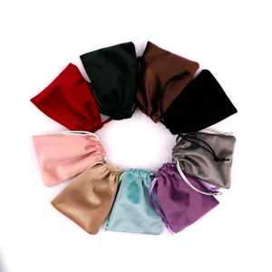 Custom Logo Wedding Velvet Bag Flannel Jewelry Pouch Perfume Candy Pearl-Flannel Drawstring Pouch for Necklaces Watches