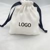 Custom Logo Cotton Drawstring Mesh Bags Garment Cosmetic Makeup Shopping Canvas Bags for Women Cotton Textile Packaging