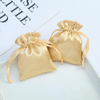 Luxury Gold Soft Small Silk Fabric Perfume Gift Packaging Pouch Custom Printed Logo Satin Dust Jewelry Drawstring Bag