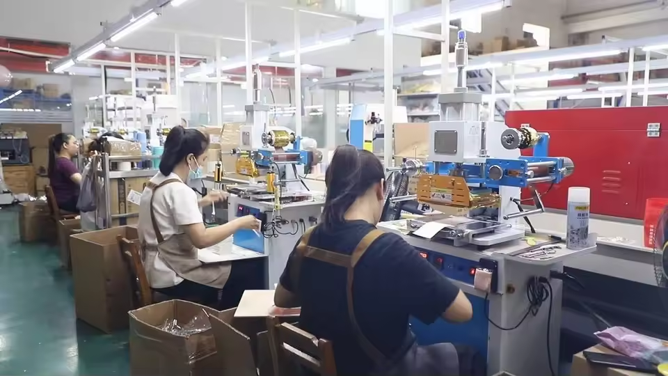 Industrial foil stamping production line for custom jewelry packaging boxes, including necklace and pendant presentation boxes